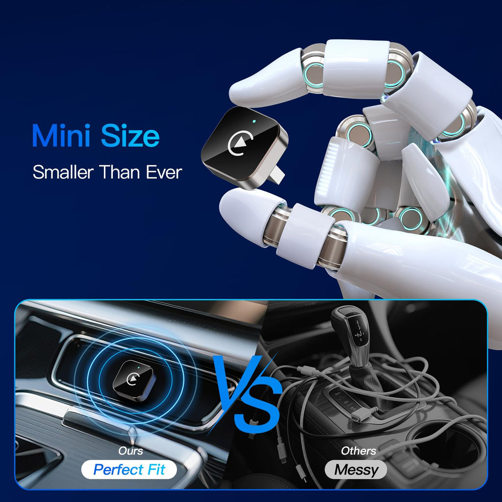 2-in-1 Wireless CarPlay & Android Auto Adapter | No Latency Mini Dongle