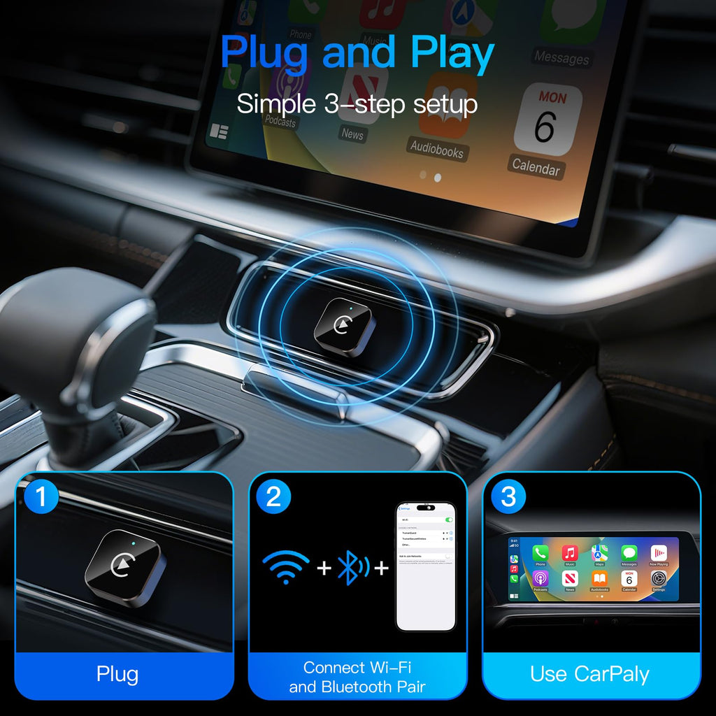2-in-1 Wireless CarPlay & Android Auto Adapter | No Latency Mini Dongle