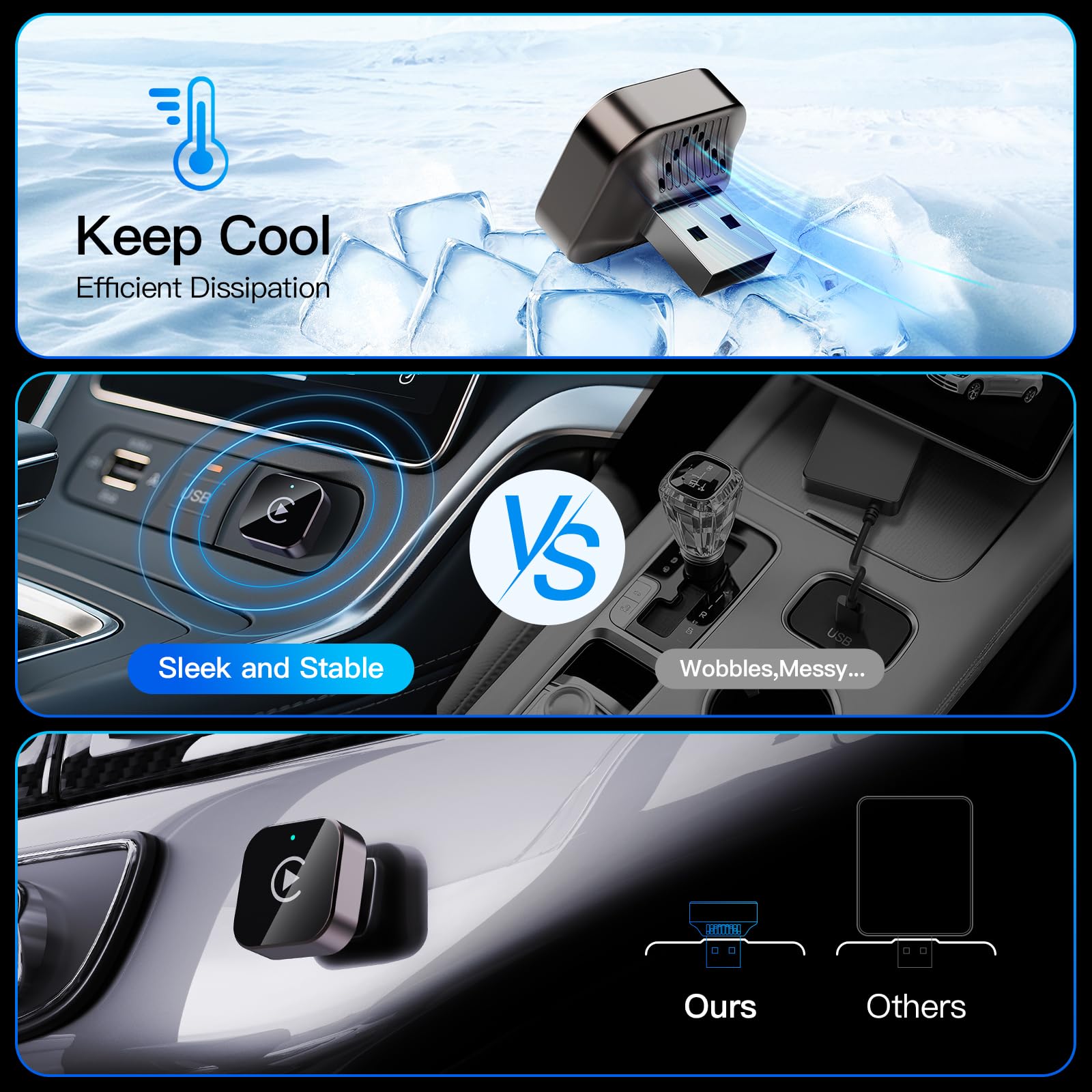 2-in-1 Wireless CarPlay & Android Auto Adapter | No Latency Mini Dongle