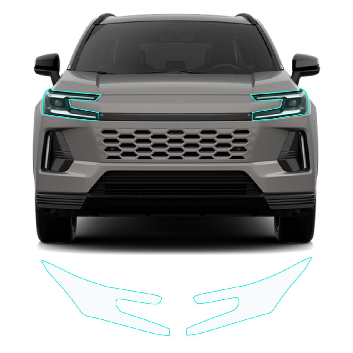 32% VLT Dark Smoked TPU Headlight Film for Toyota RAV4 2026-2027 — Pre-Cut Self-Healing PPF, Anti-Scratch Guard with Install Kit - Goecice