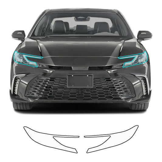 32% VLT Smoked TPU Headlight Protection Film for Toyota Camry 2025-2026 — Pre-Cut Self-Healing PPF, Anti-Scratch Guard (with Install Kit) - Goecice