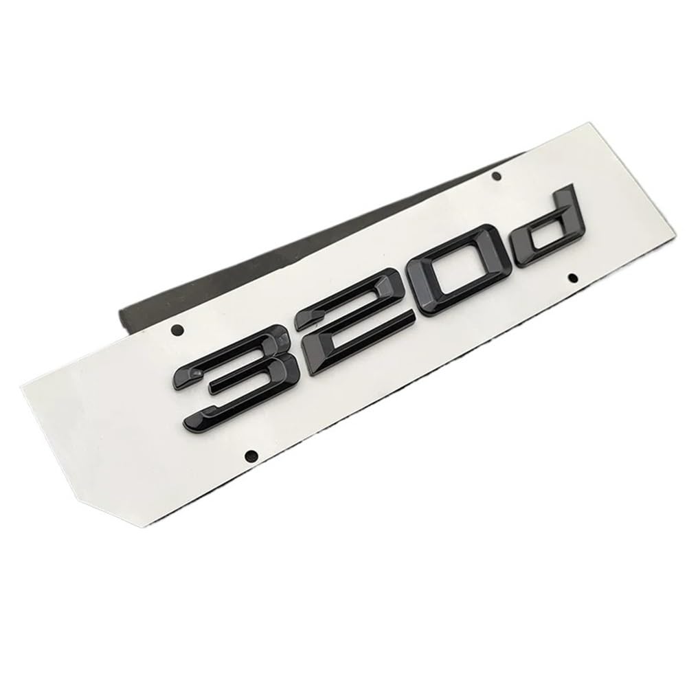 3D ABS Rear Trunk Emblem Badge for BMW 3 Series 320i 320d - Glossy Black & Chrome
