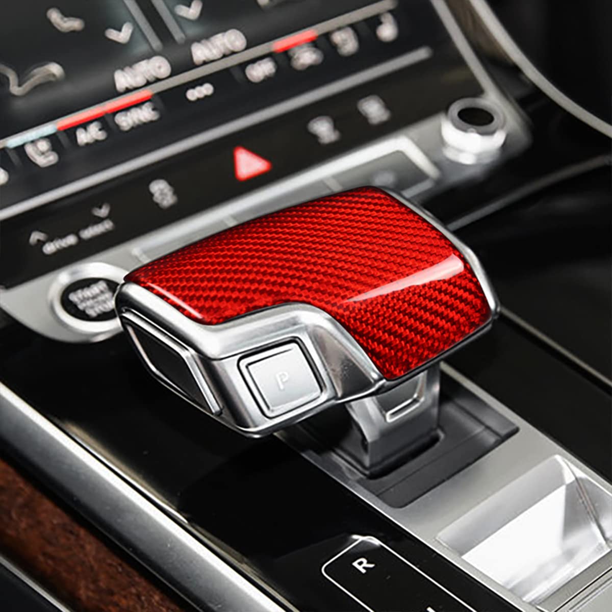 Audi Carbon Fiber Shift Knob Cover Trim | For A6 S6 RS6 A7 RS7 Q7 Q8 A8 S8 (2019-2024) - AutoGearHub