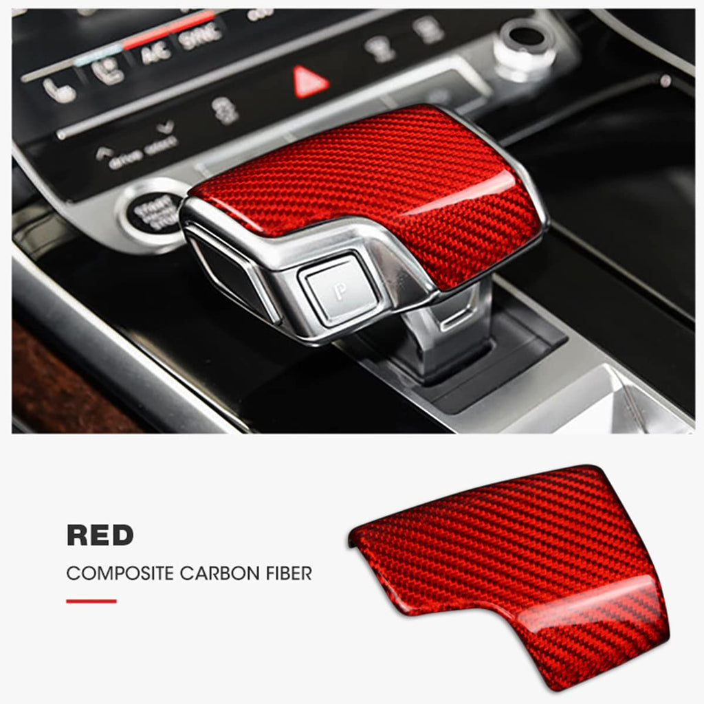 Audi Carbon Fiber Shift Knob Cover Trim | For A6 S6 RS6 A7 RS7 Q7 Q8 A8 S8 (2019-2024) - AutoGearHub