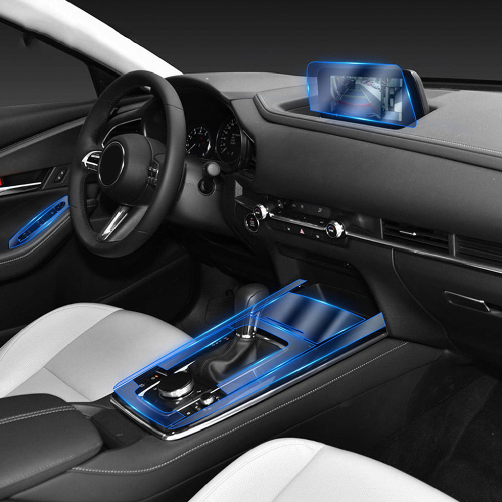 Car Interior Center Console Transparent TPU Protective Film Navigation Accessories,Fit for Mazda CX-30 2020-2023 - AutoGearHub