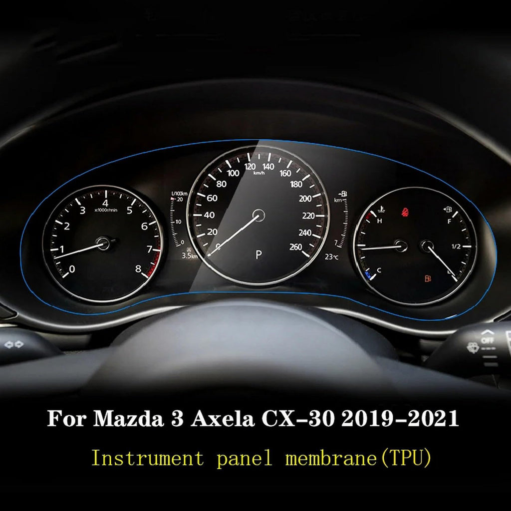 Car Interior Console Transparent TPU Film Speedometer Anti Scratch refit，for Mazda 3 Axela CX-30 2019-2023 - AutoGearHub