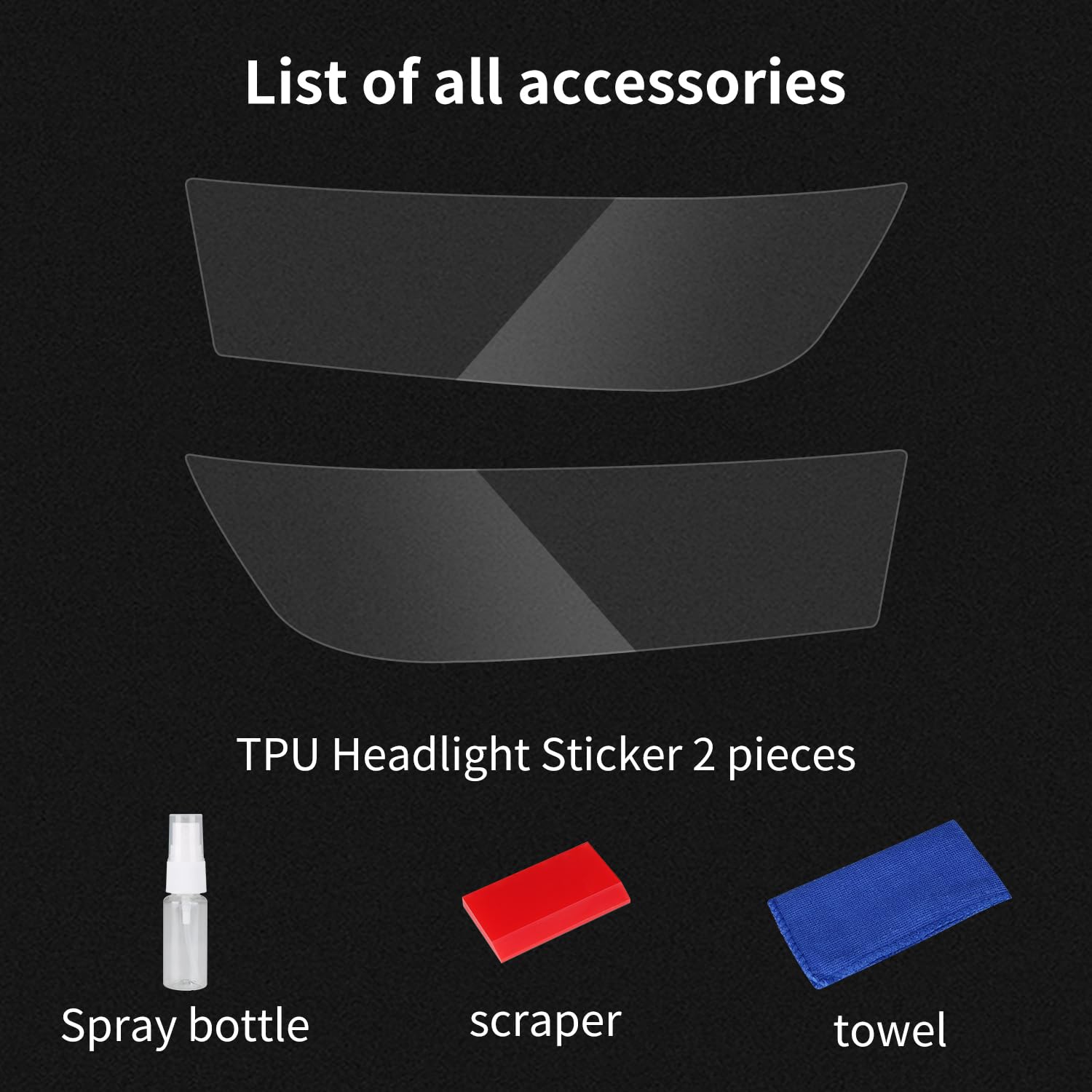 Clear TPU Headlight Protection Film for Audi Q5 & SQ5 2018-2020 — Pre-Cut Invisible PPF, Anti-Yellowing & Scratch Resistant (5-Piece Kit) - Goecice