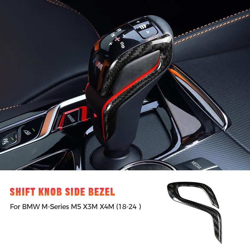 Genuine Carbon Fiber Gear Shift Knob Cover Trim for BMW M5 F90 (2018-2024), X3M F97, X4M F98 (2019-2021) | M-Performance Interior Upgrade - AutoGearHub