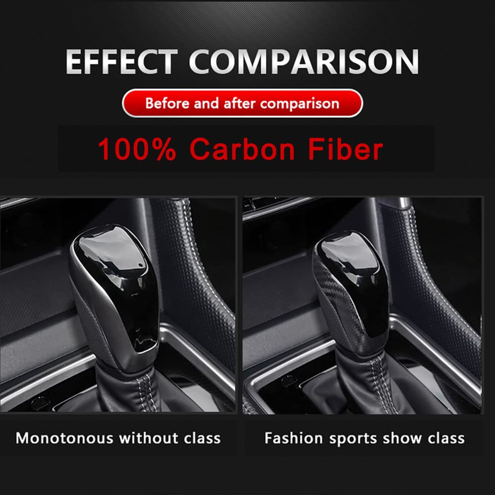Genuine Carbon Fiber Gear Shift Knob Cover Trim for Subaru Forester & Crosstrek (2019-2023), WRX & Impreza (2018-2023) | Premium Interior Styling Upgrade - AutoGearHub