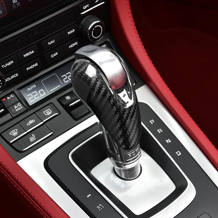 Real Carbon Fiber Gear Shift Knob Cover Trim for Porsche Macan 911 718 Panamera - AutoGearHub