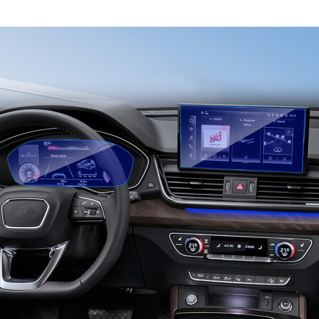 Audi Q5 SQ5 Accessories | 2-Pack Center Control & Dash Screen Protector 2021-2024 - AutoGearHub