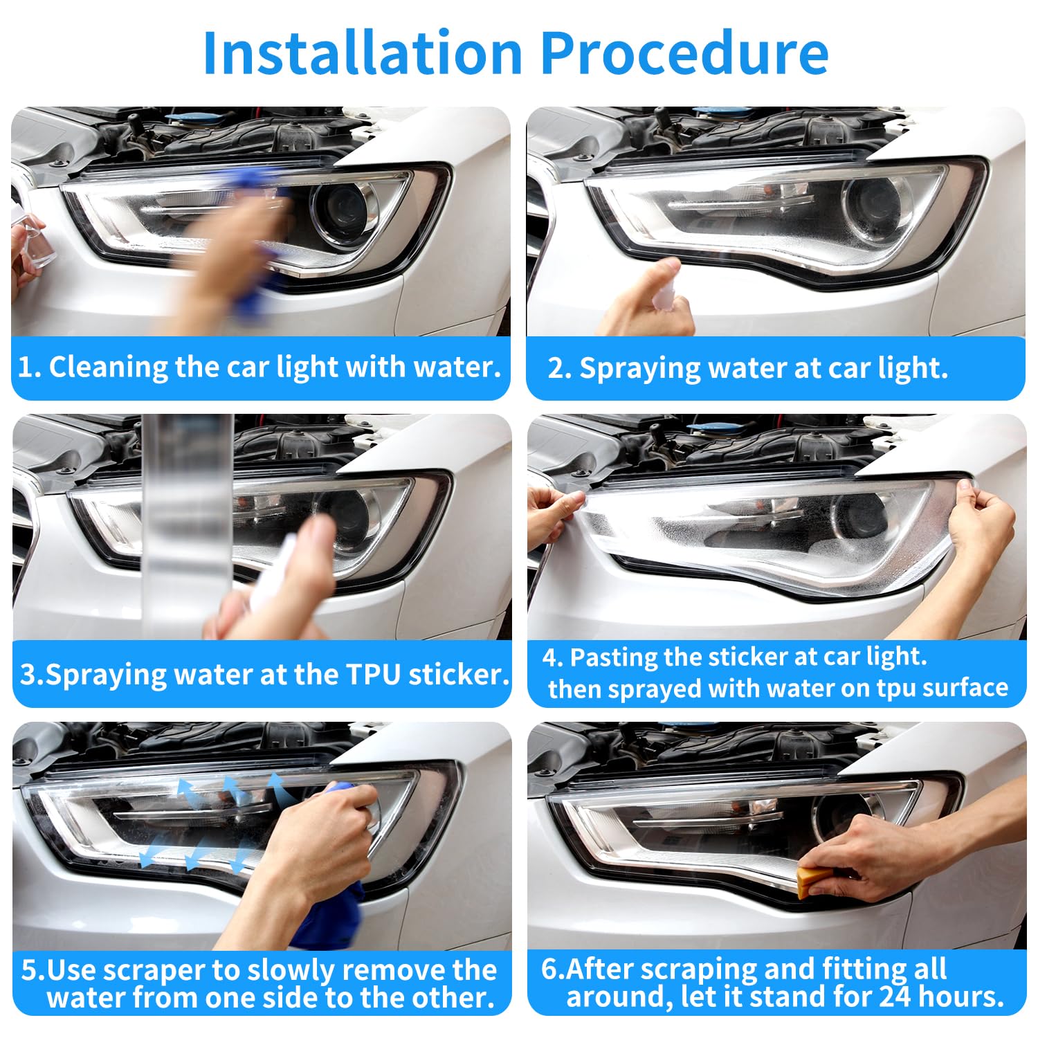 TPU Headlight Protection Film for Toyota Highlander 2020-2026 — Pre-Cut Clear PPF, Anti-Yellowing, Self-Healing Paint Protection for Headlights & Fog Lights - Goecice