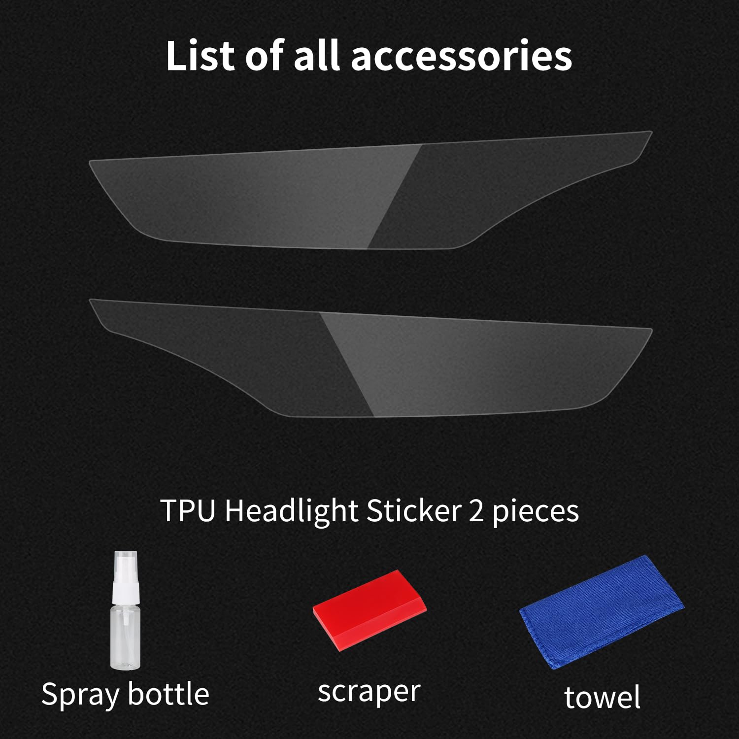 TPU Headlight Protection Film for Toyota Highlander 2020-2026 — Pre-Cut Clear PPF, Anti-Yellowing, Self-Healing Paint Protection for Headlights & Fog Lights - Goecice
